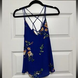 Sienna Sky- Blue Strappy Floral Tank